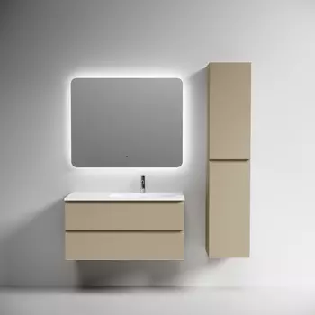 Мебель для ванной комнаты Sancos Folk 100 см правая, подвесная, капучино