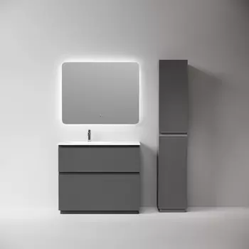 Мебель для ванной комнаты Sancos Folk Floor 100 см левая, напольная, Grey soft