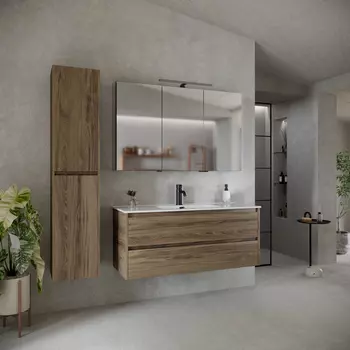 Тумба с раковиной Sancos Libra LB120-1ECH 121 см дуб подвесная, чарльстон