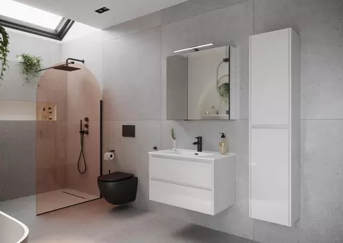 Тумба с раковиной Sancos Libra LB80W 81 см подвесная, белая