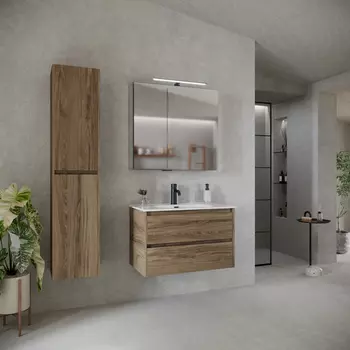 Тумба с раковиной Sancos Libra LB80ECH 81 см дуб подвесная, чарльстон