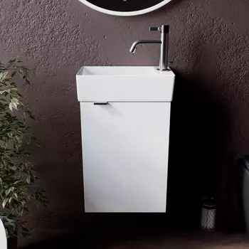 Тумба с раковиной Sancos Mini MN35WR 38 см подвесная, белая