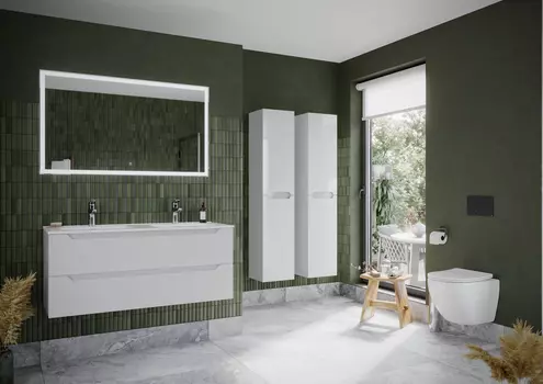 Тумба с раковиной Sancos Norma 2.0 NR2.0120-2W 121 см подвесная, белая