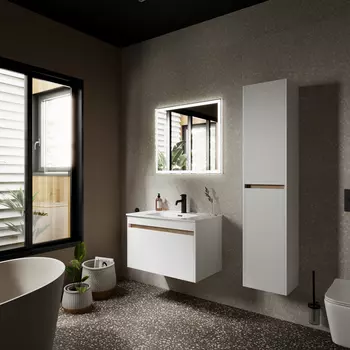 Мебель для ванной комнаты Sancos Smart 81 см подвесная, белая