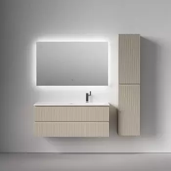 Мебель для ванной комнаты Sancos Snob R 120 см правая, подвесная, Beige Soft