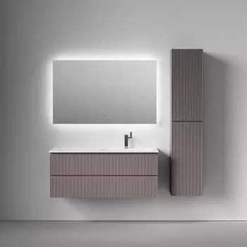 Мебель для ванной комнаты Sancos Snob R 120 см правая, подвесная, Doha Soft