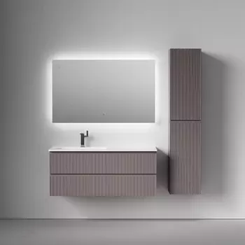 Мебель для ванной комнаты Sancos Snob R 120 см левая, подвесная, Doha Soft