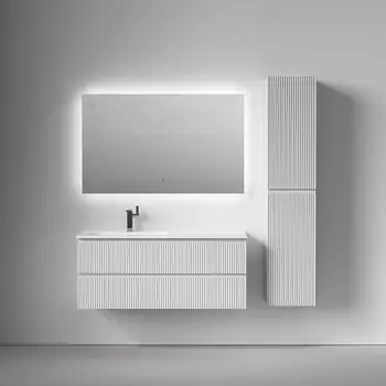 Мебель для ванной комнаты Sancos Snob R 120 см левая, подвесная, Bianco