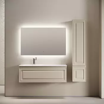 Мебель для ванной комнаты Sancos Very 120 см левая, подвесная, Beige Soft