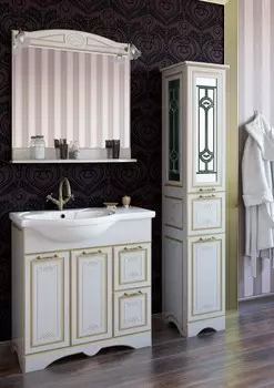 Мебель для ванной комнаты Sanflor Адель 83 см Н0000001074 белая, золото, правая