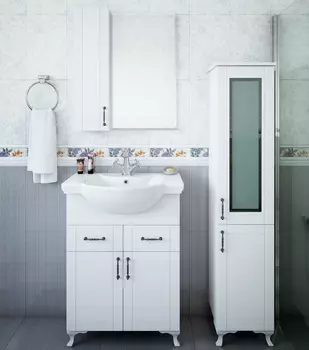 Мебель для ванной комнаты Sanflor Глория 65 см напольная, белая