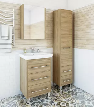Мебель для ванной комнаты Sanflor Ларго 60 см напольная, швейцарский вяз