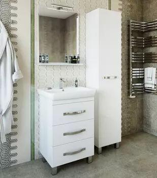 Мебель для ванной комнаты Sanflor Одри 60 см напольная, белая