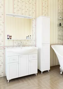 Мебель для ванной комнаты Sanflor Софи 85 см напольная, белая
