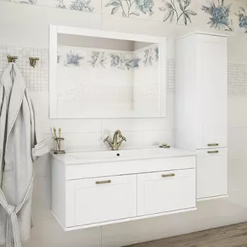 Мебель для ванной комнаты Sanflor Ванесса 105 см подвесная, белая