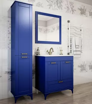 Мебель для ванной комнаты Sanflor Ванесса 75 см напольная, индиго