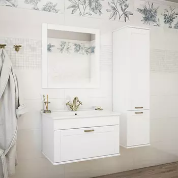 Мебель для ванной комнаты Sanflor Ванесса 75 см подвесная, белая