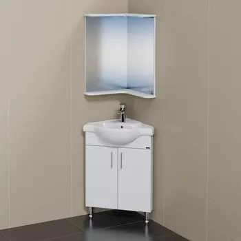 Мебель для ванной комнаты СанТа Аврора 60 см угловая, белая