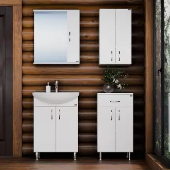 Мебель для ванной комнаты СанТа Грация 60 см 2 дверцы, напольная белая