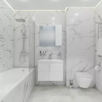 Мебель для ванной комнаты СанТа Юпитер 70 см подвесная, белая глянцевая