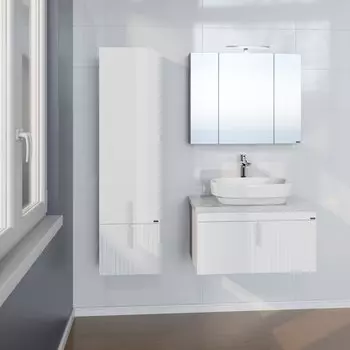 Мебель для ванной комнаты СанТа Юпитер 80 см светлый