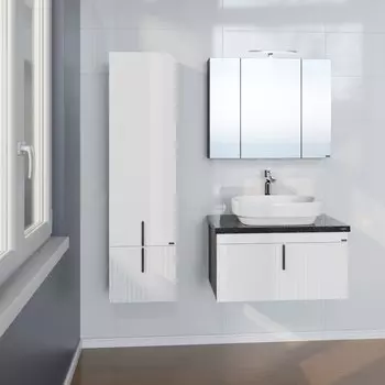 Мебель для ванной комнаты СанТа Юпитер 80 см белый, темный