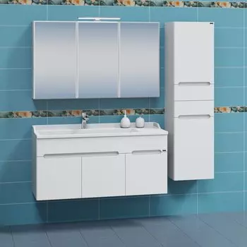 Мебель для ванной комнаты СанТа Лондон 120 см дверцы и ящик, подвесная