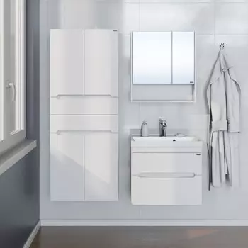 Мебель для ванной комнаты СанТа Лондон 60 см 2 ящика, подвесная белая