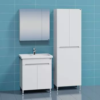 Мебель для ванной комнаты СанТа Лондон 70 см дверцы, напольная белая