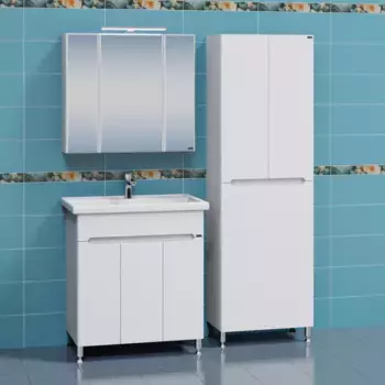 Мебель для ванной комнаты СанТа Лондон 80 см дверцы, напольная, тумба из ЛДСП