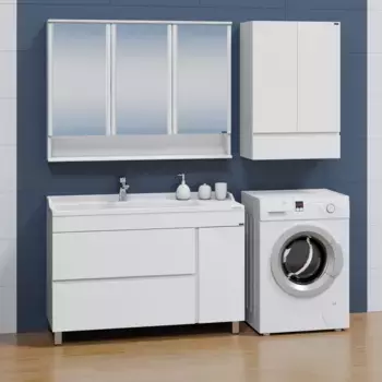 Мебель для ванной комнаты СанТа Марс 120 см 2 ящика и дверца, напольная