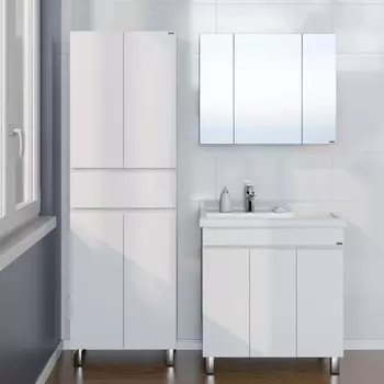 Мебель для ванной комнаты СанТа Марс 75 см напольная, белая