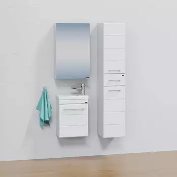 Мебель для ванной комнаты СанТа Омега 40 см 1 дверца, подвесная белая