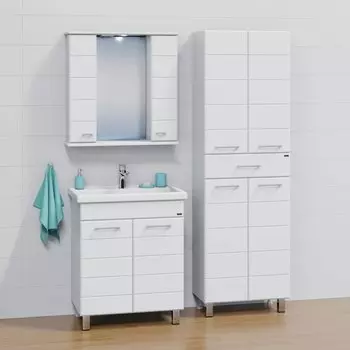 Мебель для ванной комнаты СанТа Омега 70 см 2 дверцы, напольная белая