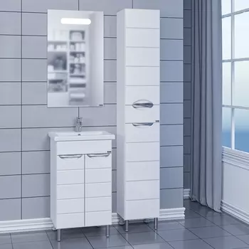 Мебель для ванной комнаты СанТа Родос 50 см напольная, белая