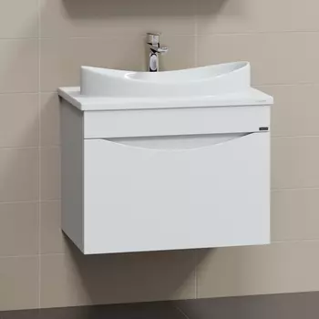 Мебель для ванной комнаты СанТа Сатурн 70 с ящиком, подвесная, белая