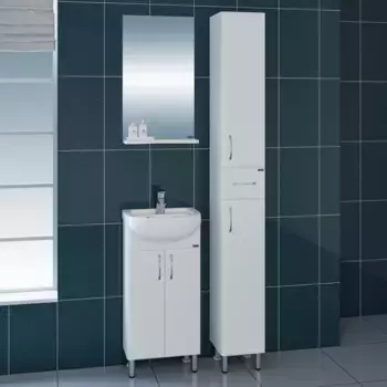 Мебель для ванной комнаты СанТа Сити 40 см 2 дверцы, напольная белая