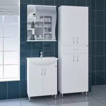 Мебель для ванной комнаты СанТа Сити 60 см 2 дверцы, напольная белая