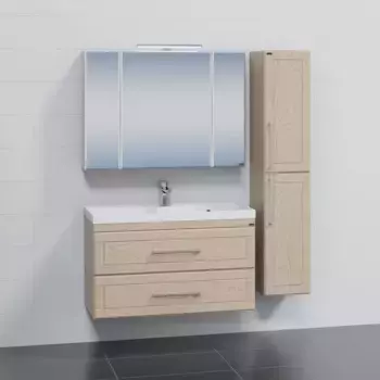 Мебель для ванной комнаты СанТа Венера 100 см 2 ящика, подвесная, дуб бежевый