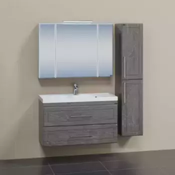 Мебель для ванной комнаты СанТа Венера 100х см 2 ящика подвесная, дуб шале графит