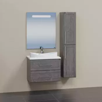 Мебель для ванной комнаты СанТа Венера 70 см 2 ящика, подвесная, дуб шале графит