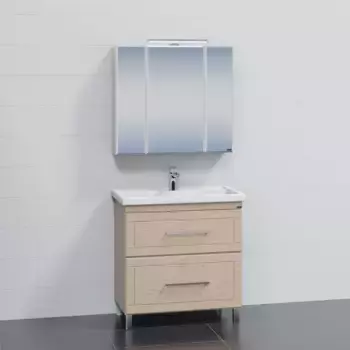 Мебель для ванной комнаты СанТа Венера 80 см 2 ящика, напольная, дуб бежевый