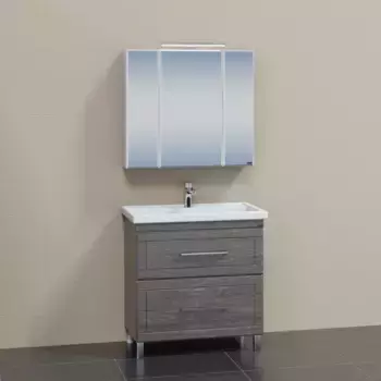 Мебель для ванной комнаты СанТа Венера 80 см 2 ящика, напольная, дуб шале графит