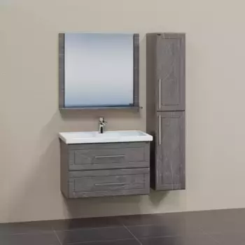 Мебель для ванной комнаты СанТа Венера 80 см 2 ящика, подвесная, дуб шале графит