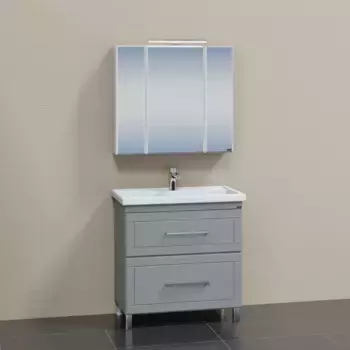 Мебель для ванной комнаты СанТа Венера 80 см 2 ящика, напольная, дуб серый