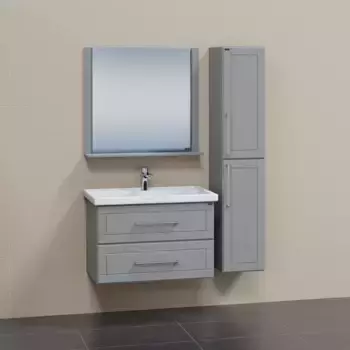 Мебель для ванной комнаты СанТа Венера 80 см 2 ящика, подвесная, дуб серый