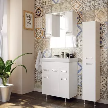 Мебель для ванной комнаты Stella Polar Фиора 80 см белая глянцевая