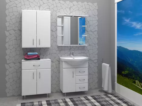 Мебель для ванной комнаты Stella Polar Концепт 65 см белая глянцевая