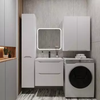 Мебель для ванной комнаты Style Line Марелла 60 см Люкс антискрейтч белый матовый, подвесная