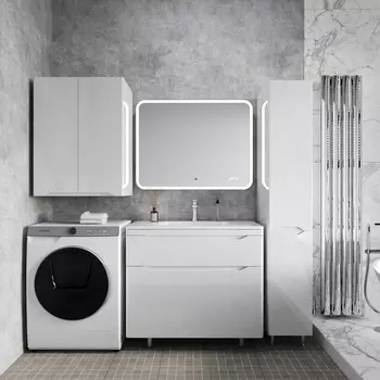 Мебель для ванной комнаты Style Line Марелла 90 см Люкс антискрейтч белый глянец, напольная